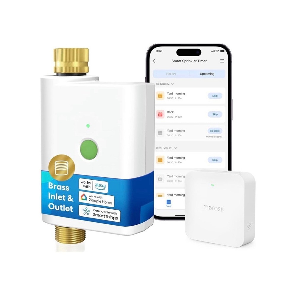 meross WiFi Water Timer for Garden Hose, Smart Sprinkler Timer with Hub